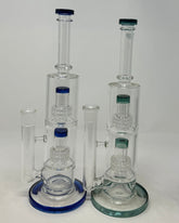 Double Showerhead Perc Straight Water Pipe